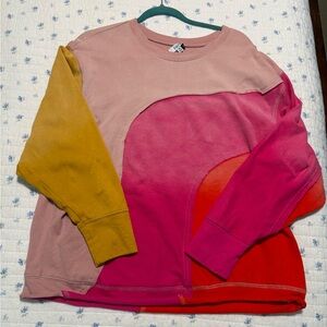 Fate Brams Colorblock Long Sleeve Sweatshirt Size Small NWOT